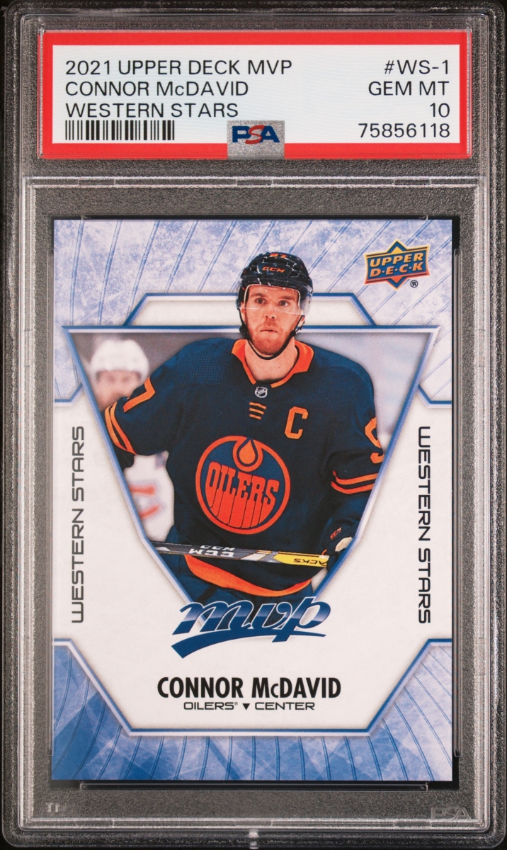 Picture of Powers Sports Memorabilia 114183369 Connor McDavid 2021 Upper Deck MVP Western Stars Hockey Card - No.WS-1 Graded PSA 10