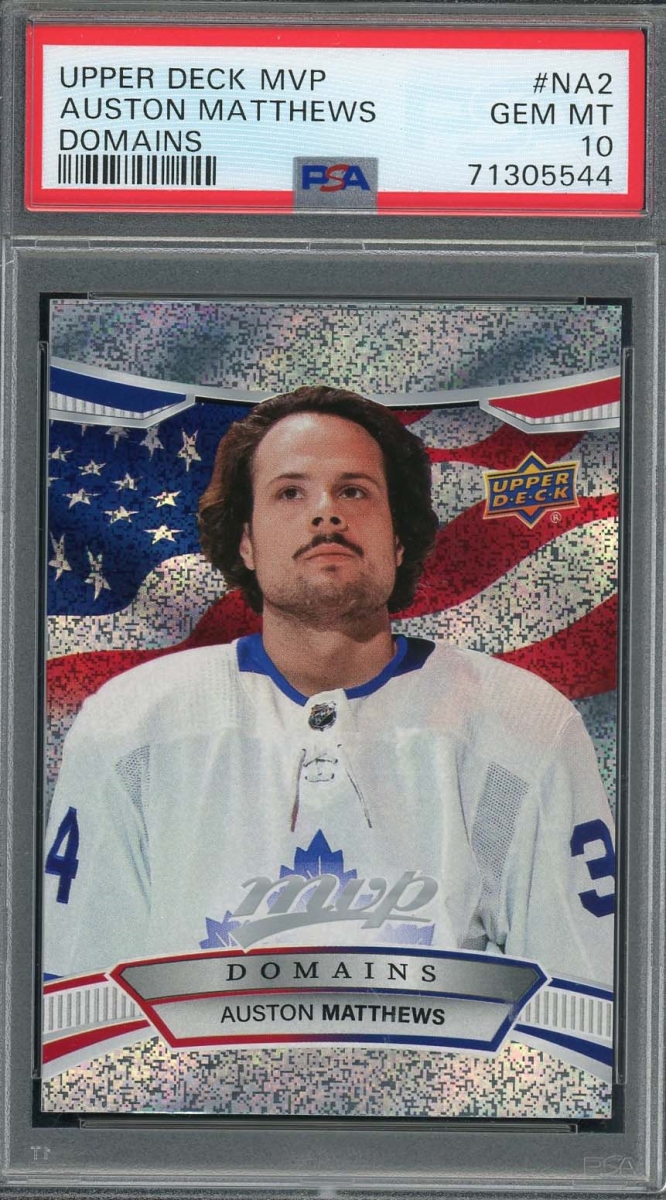Picture of Powers Sports Memorabilia 114182142 Auston Matthews 2022 Upper Deck MVP Domains Hockey Card - No.NA2 Graded PSA 10