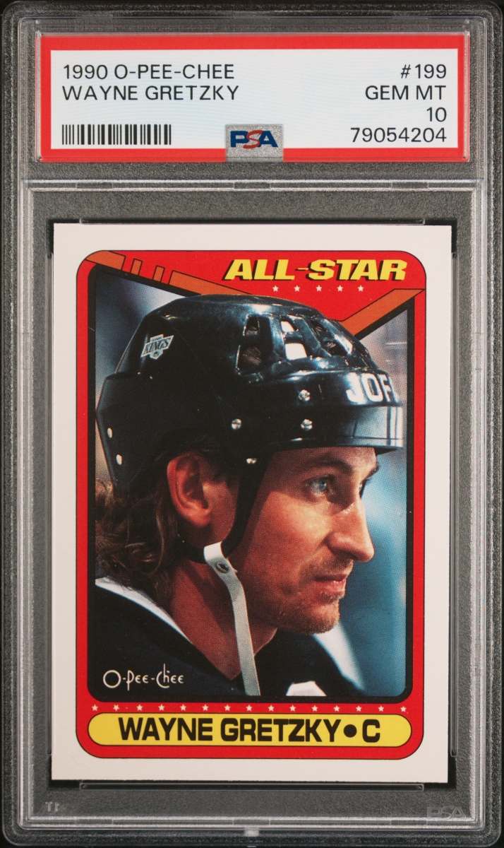 Picture of Powers Sports Memorabilia 114184843 Wayne Gretzky 1990 O-Pee-Chee Hockey Card - No.199 Graded PSA 10