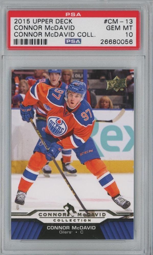 Picture of Powers Sports Memorabilia 114185073 Connor McDavid 2015 Upper Deck Hockey Rookie Card RC - No.CM-13 Graded PSA 10
