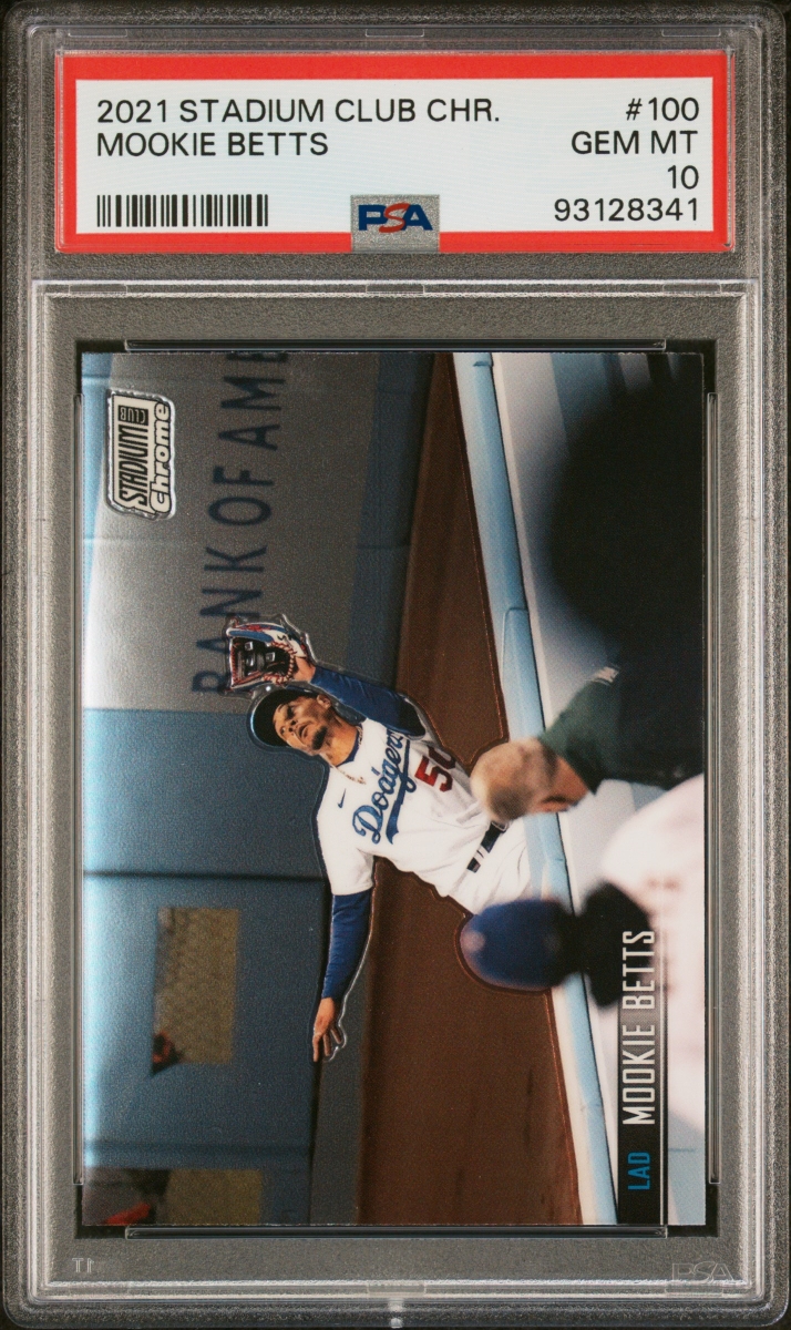 Picture of Powers Sports Memorabilia 114185074 Mookie Betts 2021 Topps Stadium Club Chrome Baseball Card - No.100 Graded PSA 10