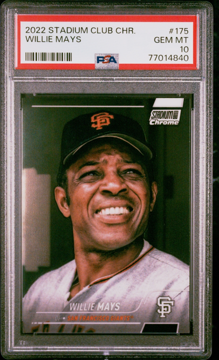 Picture of Powers Sports Memorabilia 114185080 Willie Mays 2022 Topps Stadium Club Chrome Baseball Card - No.175 Graded PSA 10