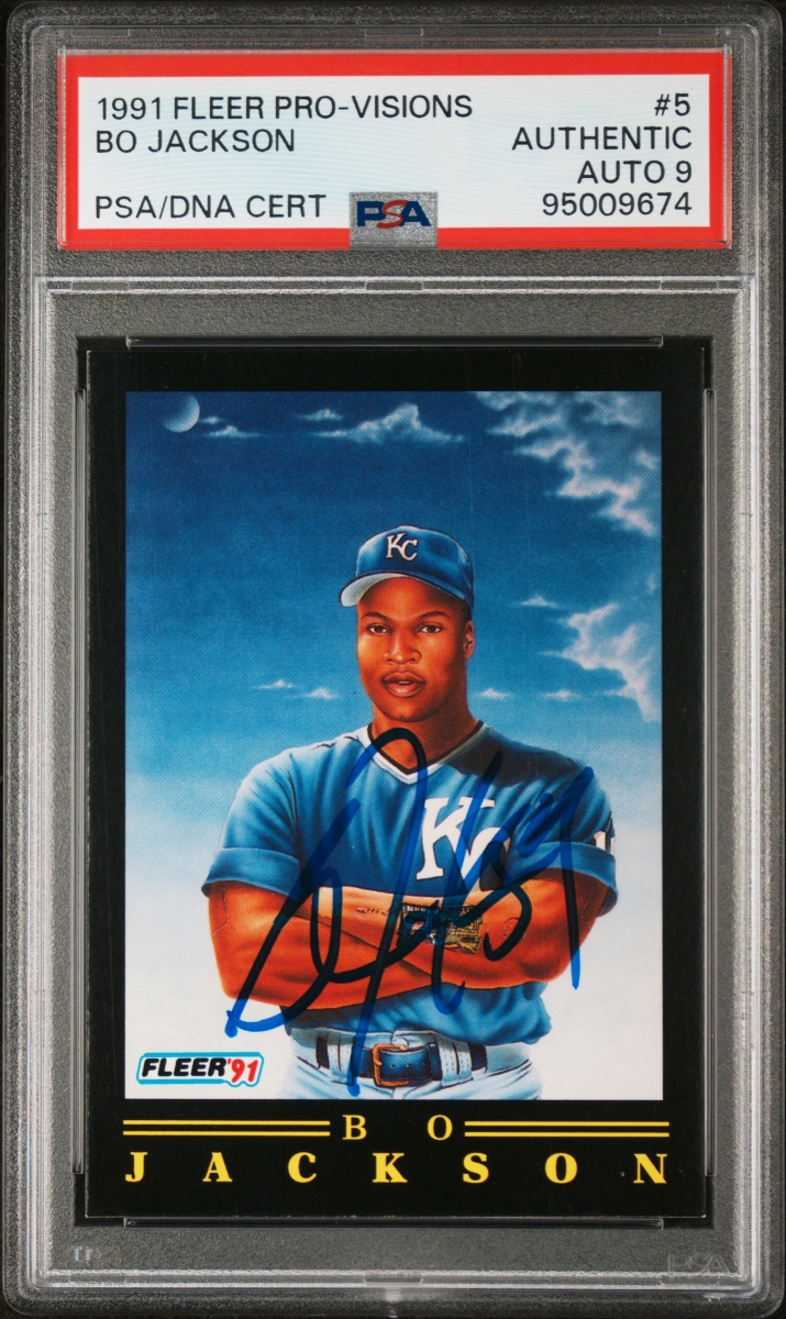 Picture of Powers Sports Memorabilia 114185311 Bo Jackson 1991 Fleer Pro-Visions Signed Baseball Card - No.5 Auto Graded PSA 9 9674