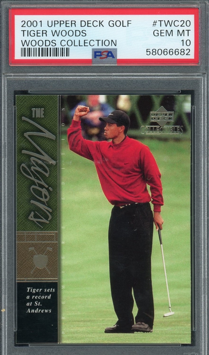 Picture of Powers Sports Memorabilia 114183869 Tiger Woods 2001 Upper Deck Collection Golf Card - No.TWC20 Graded PSA 10