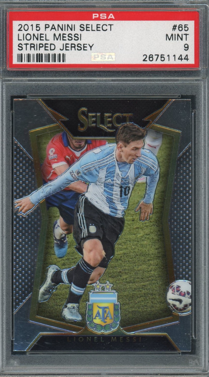 113312057 Lionel Messi 2015 Panini Select Soccer Card - No.65 Graded PSA 9 MINT -  Powers Sports Memorabilia