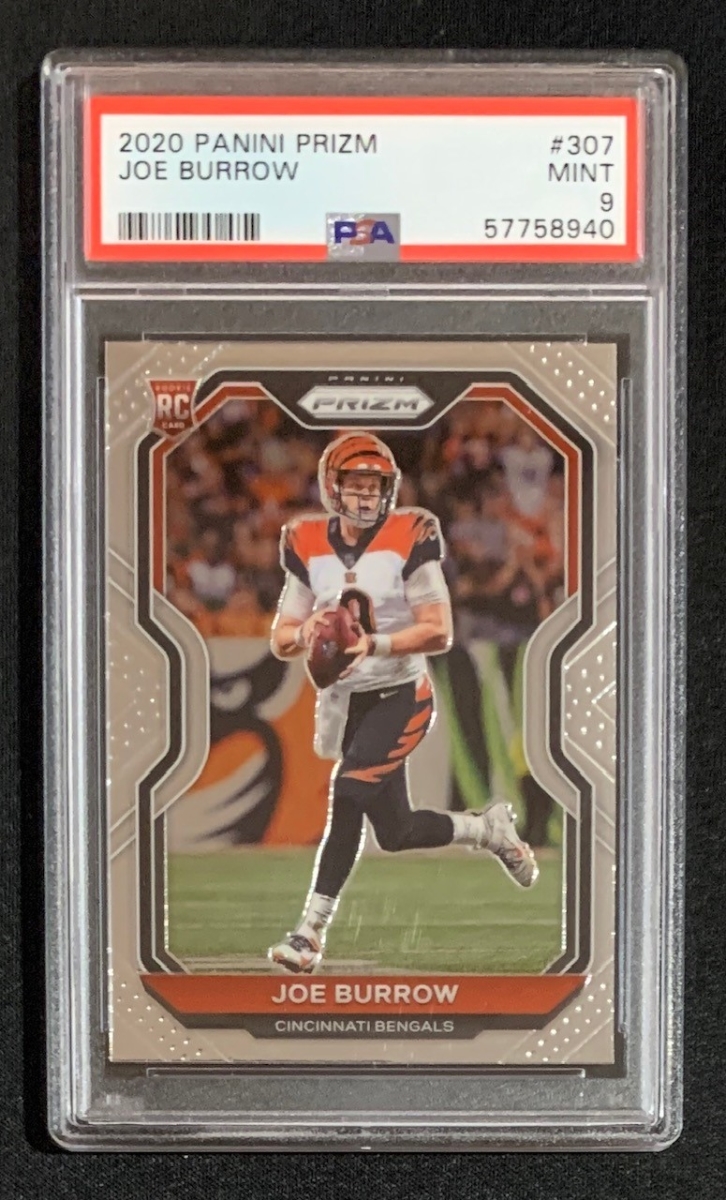 Picture of Powers Sports Memorabilia 114185206 Joe Burrow 2020 Panini Prizm Football Rookie Card RC - No.307 Graded PSA 9
