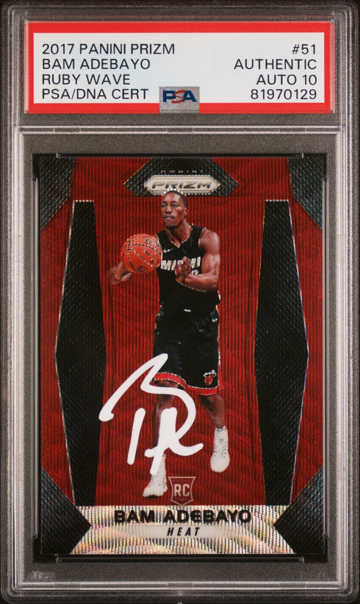 114183922 Bam Adebayo 2017 Panini Ruby Wave Red Signed Rookie Card - No.51 Auto PSA 10 1970129 -  Powers Sports Memorabilia