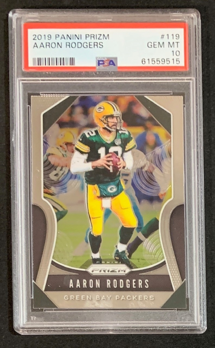 Picture of Powers Sports Memorabilia 114185264 Aaron Rodgers 2019 Panini Prizm Football Card - No.119 Graded PSA 10
