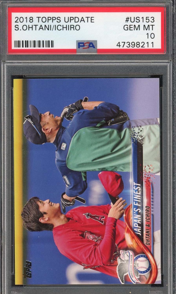 Picture of Powers Collectibles 114179183 No US153 Graded PSA 10 Shohei Ohtani Ichiro Suzuki 2018 Topps Update Baseball Rookie Card - Multi Color