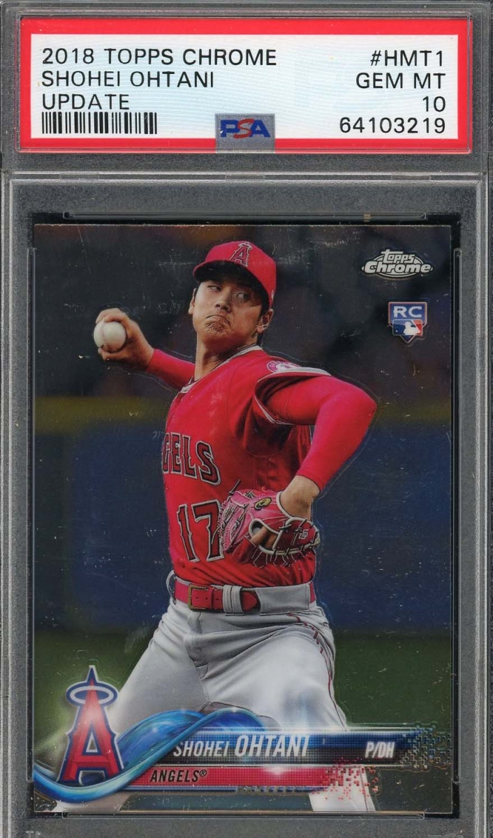 Picture of Powers Collectibles 114182322 No HMT1 Graded PSA 10 Shohei Ohtani 2018 Topps Chrome Update Baseball Rookie Card