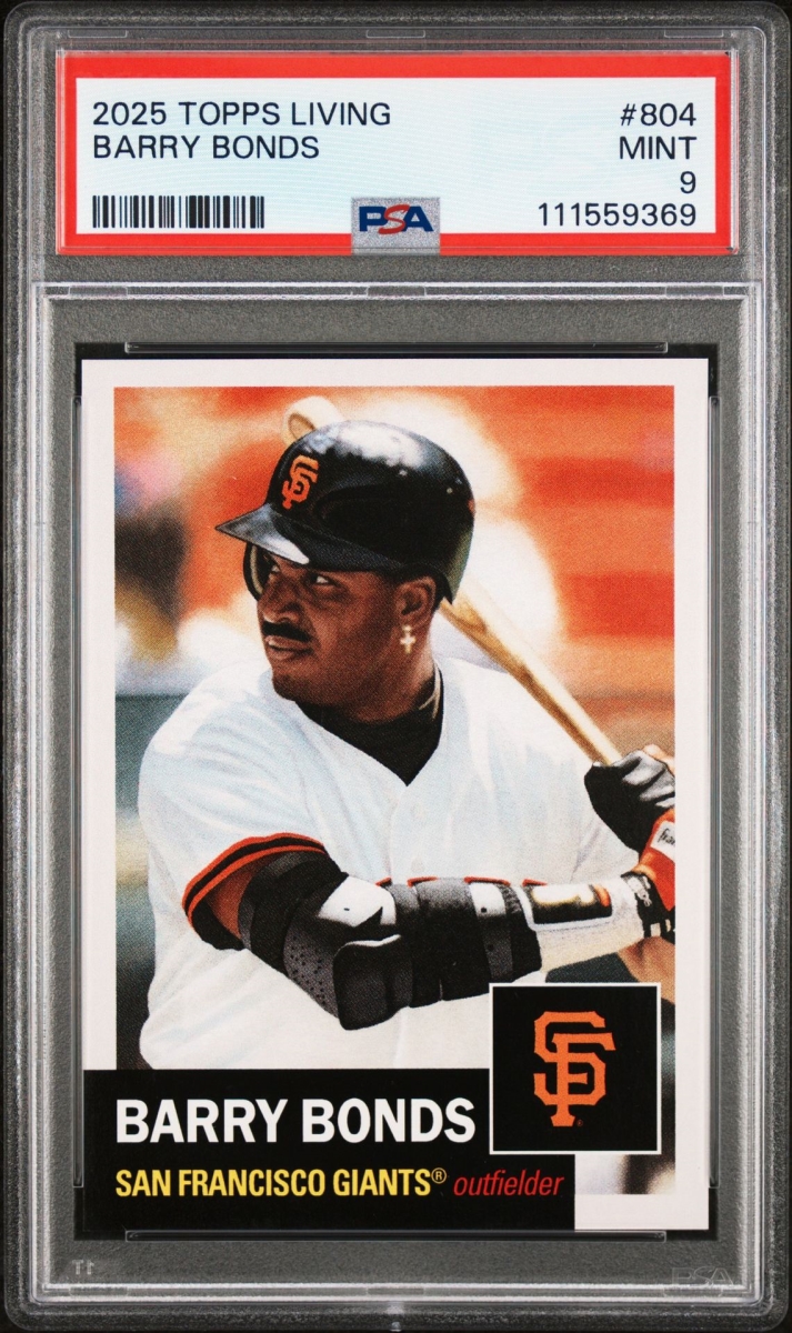 Picture of Powers Collectibles 114185883 Barry Bonds 2025 Topps Living Baseball Card - No.804 Graded PSA 9