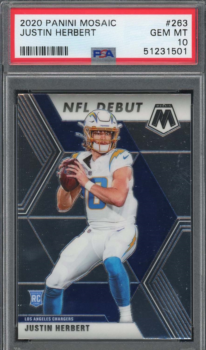 Picture of Powers Collectibles 114148942 Justin Herbert 2020 Panini Mosaic Football Rookie Card - No.263 PSA 10