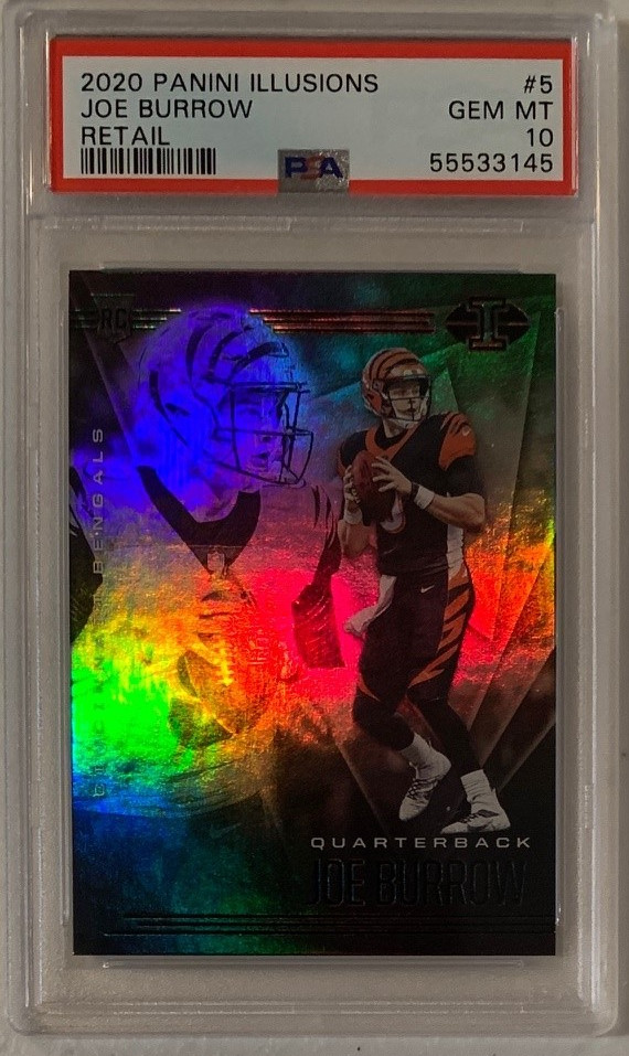 Picture of Powers Collectibles 114179949 Joe Burrow 2020 Panini Illusions Football Rookie Card RC No.5 Graded PSA 10