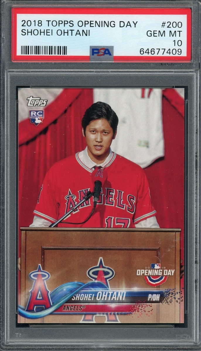 Picture of Powers Collectibles 114182853 Shohei Ohtani 2018 Topps Opening Day Baseball Rookie Card - No.200 Graded PSA 10