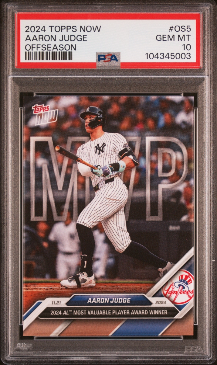 Picture of Powers Collectibles 114185680 Aaron Judge 2024 Topps Now Offseason MVP Baseball Card - No.OS5 Graded PSA 10