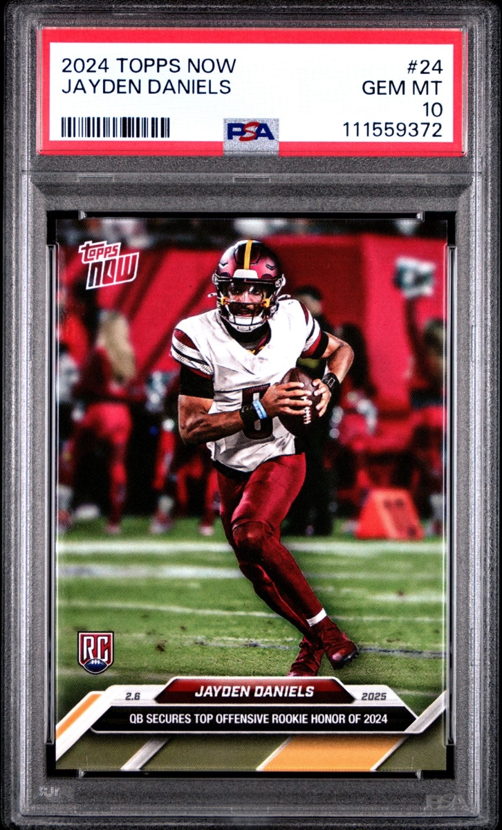 Picture of Powers Collectibles 114185884 Jayden Daniels 2024 Topps Now Football Rookie of The Year Card - No.24 Graded PSA 10