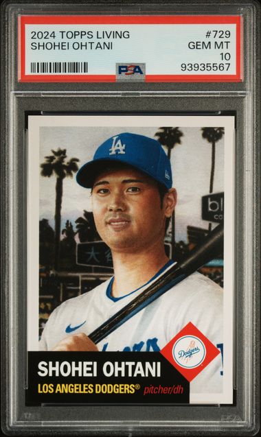 Picture of Powers Collectibles 114185171 Shohei Ohtani 2024 Topps Living Baseball Card - No.729 Graded PSA 10