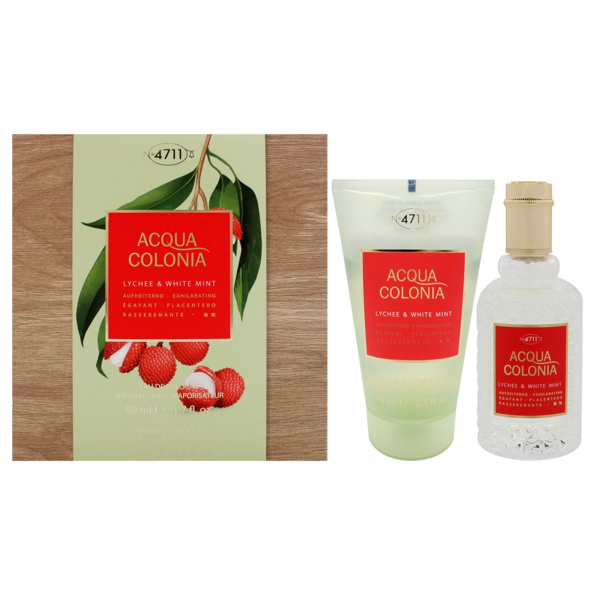I0148492 4711 Acqua Colonia Lychee & White Mint Gift Set for Unisex - 2 Piece