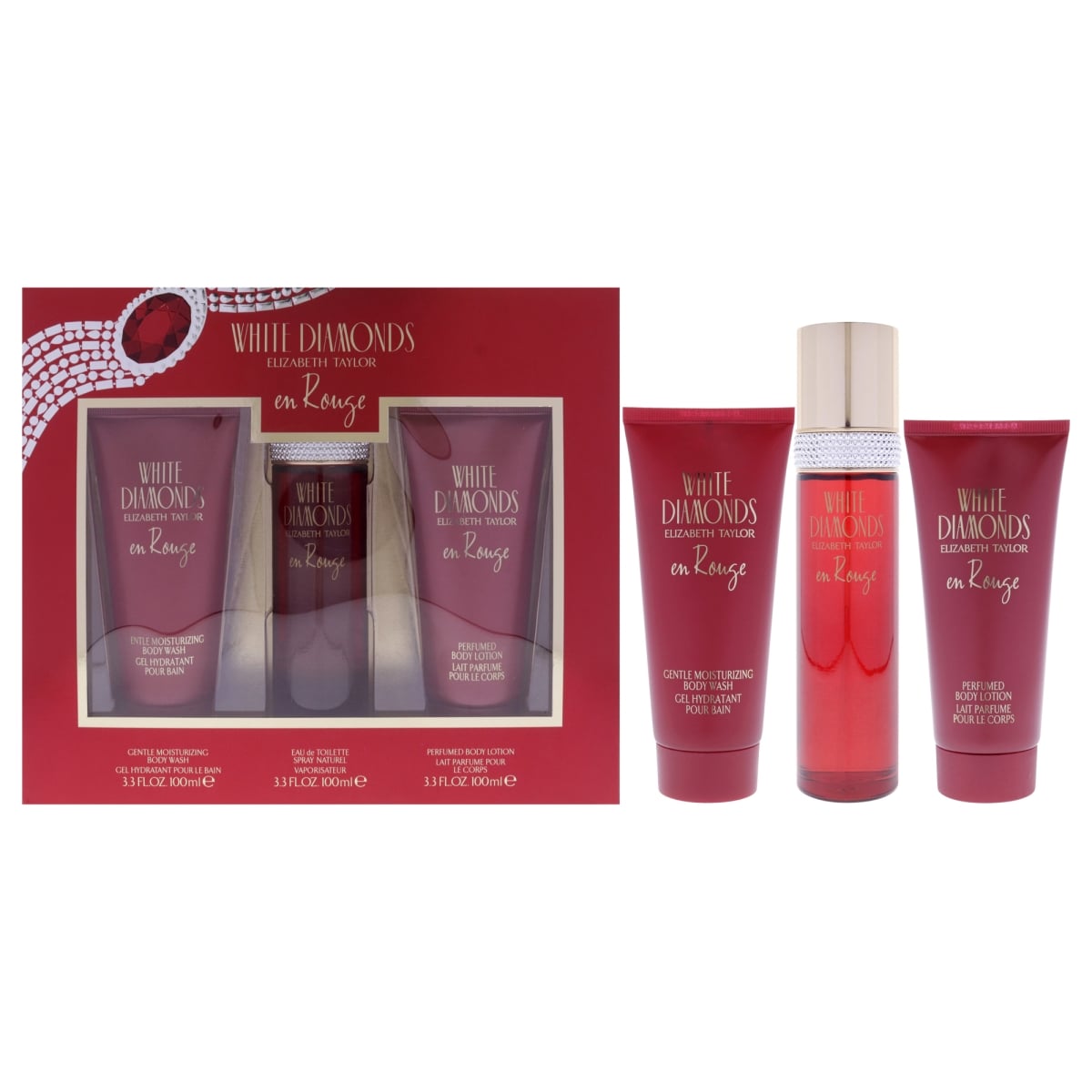 I0141665 White Diamonds En Rouge Gift Set for Women - 3 Piece