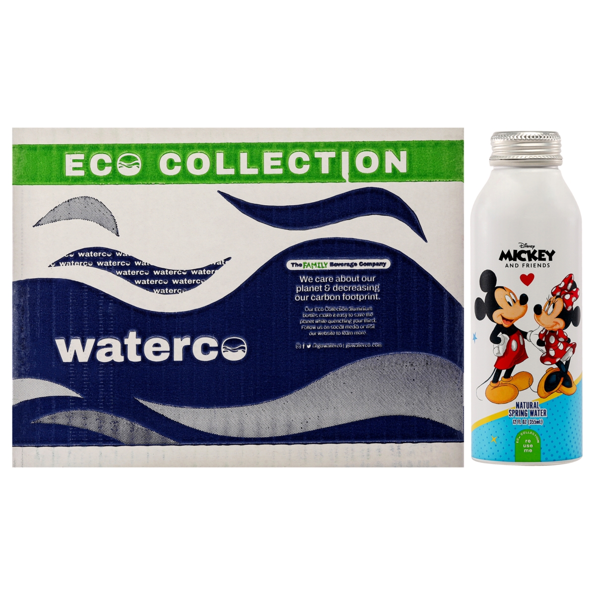 I0144910 12 x 12 oz Disney Mickey & Minnie Mouse Aluminum Water Bottle