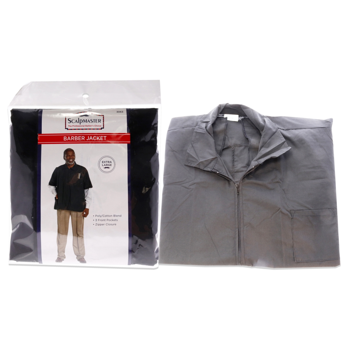 I0126389 Nylon Barber Jacket for Unisex - Black - Extra Large