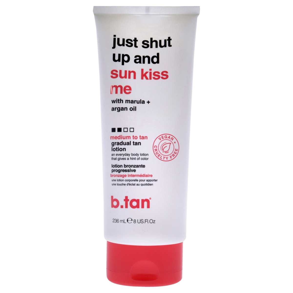 Picture of B.Tan I0135736 8 oz Just Shut Up & Sun Kiss Me Gradual Tan Lotion