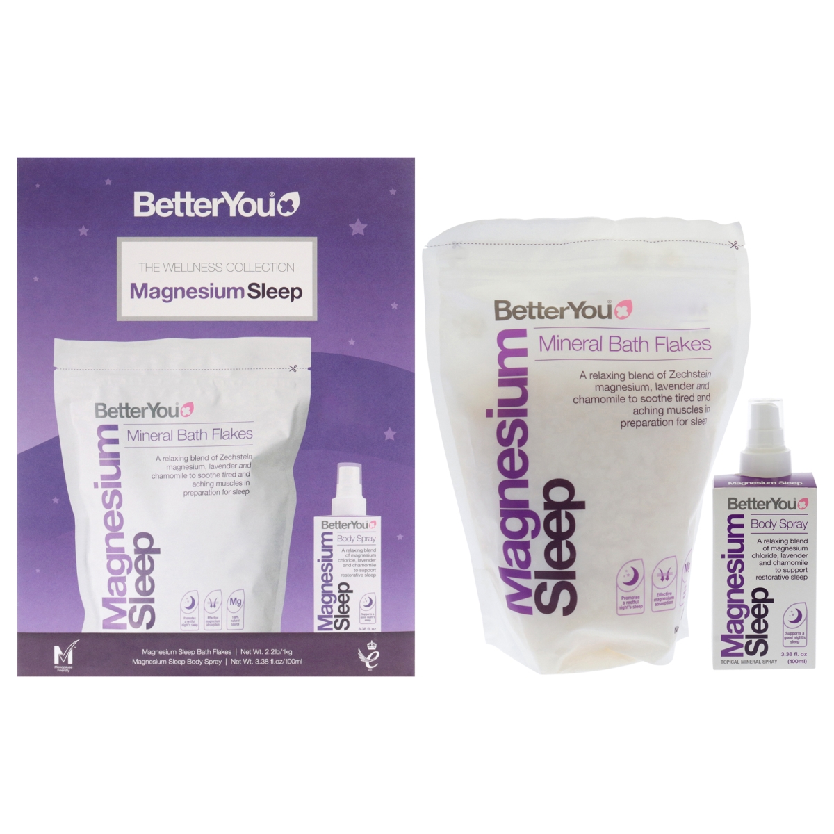 Picture of BetterYou I0142018 The Wellness Collection Magnesium Sleep Gift Set - 2 Piece