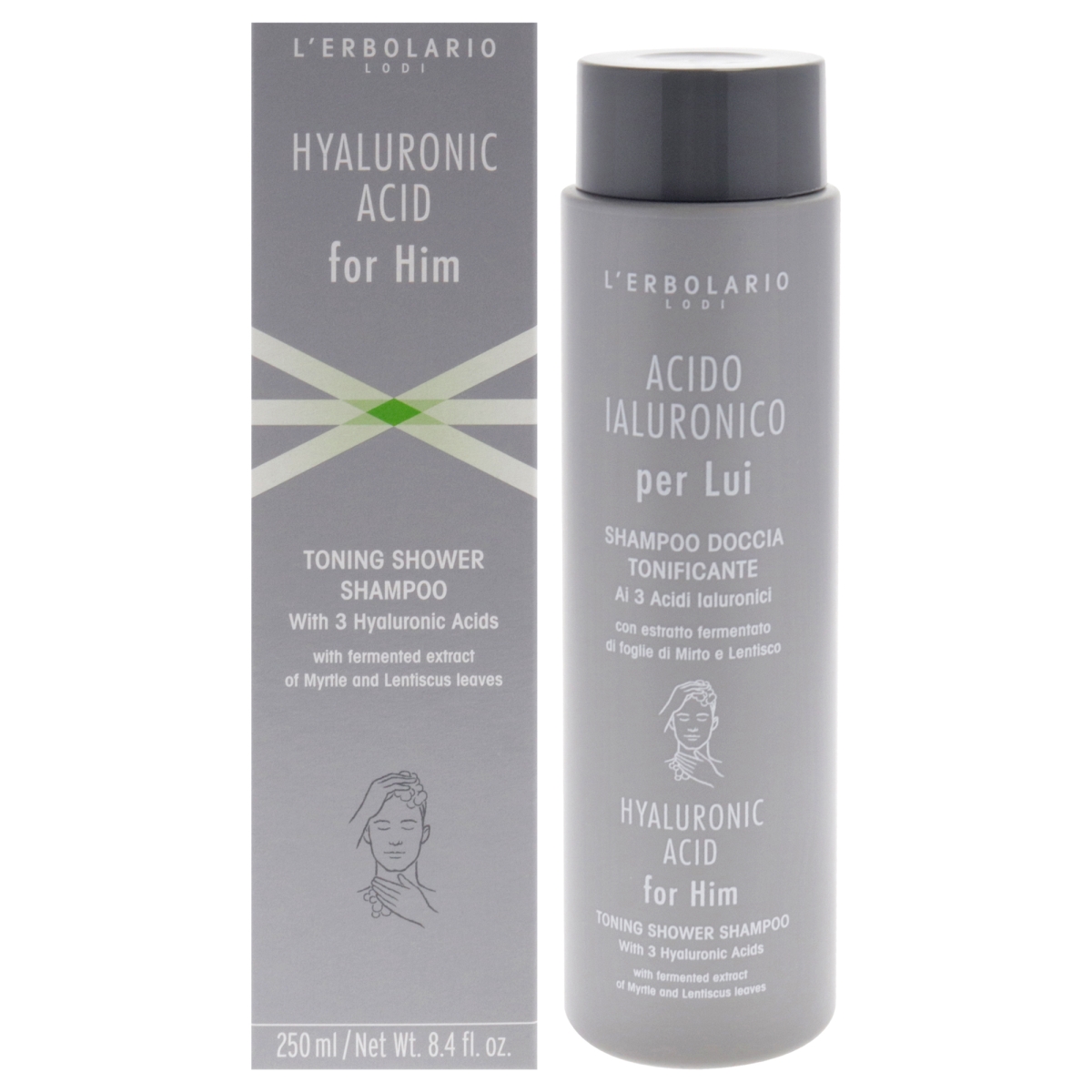 I0140280 8.4 oz Hyaluronic Acid for Him Toning Shower Shampoo