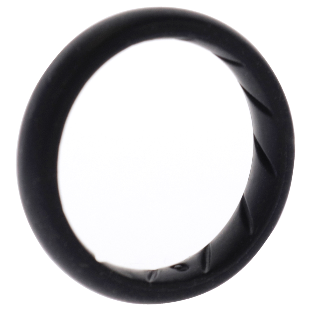 I0135059 9 mm Dome Solid BR Comfort Fit Silicone Wedding Ring for Women - Basic-Black