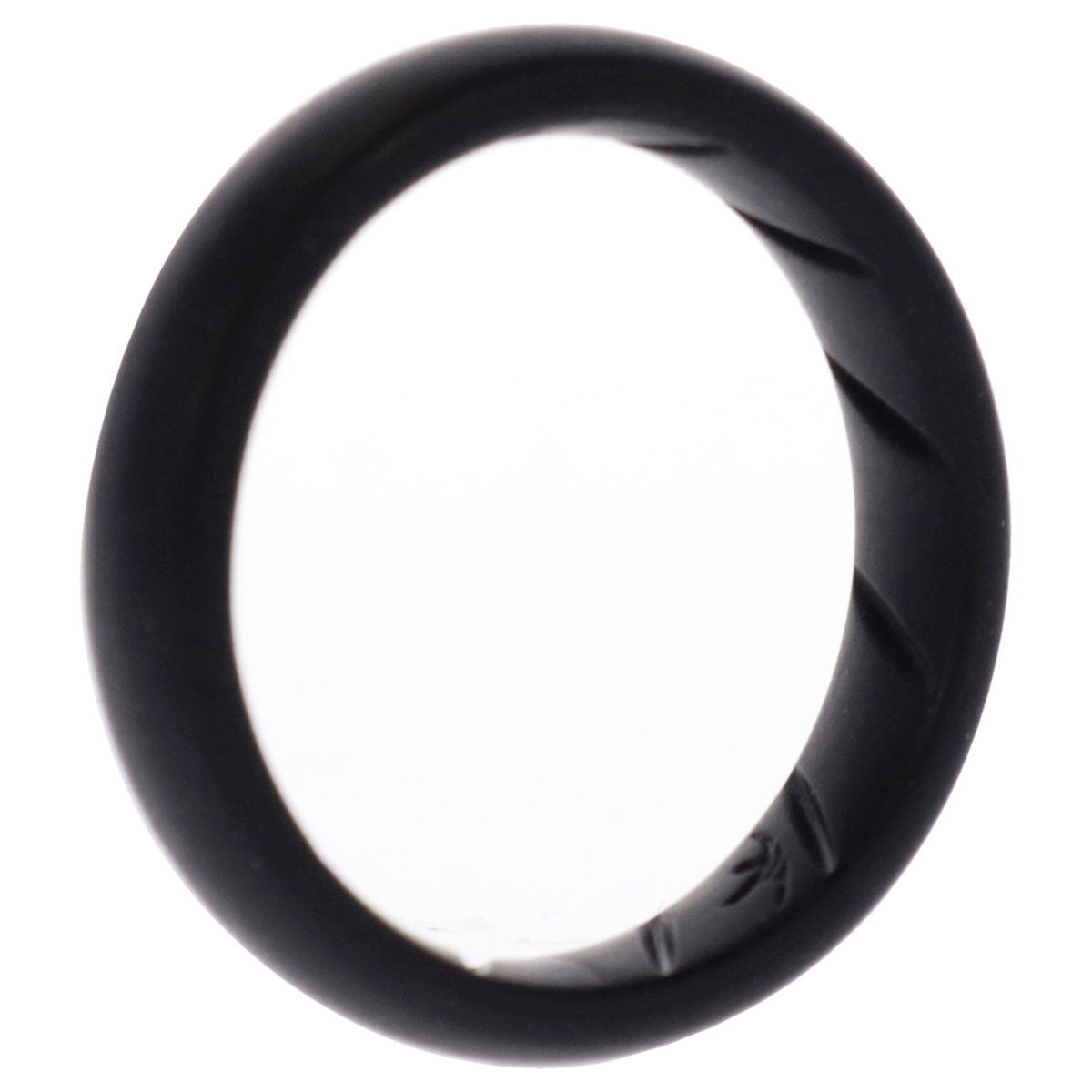 I0135052 10 mm Dome Solid BR Comfort Fit Silicone Wedding Ring for Women - Basic-Black