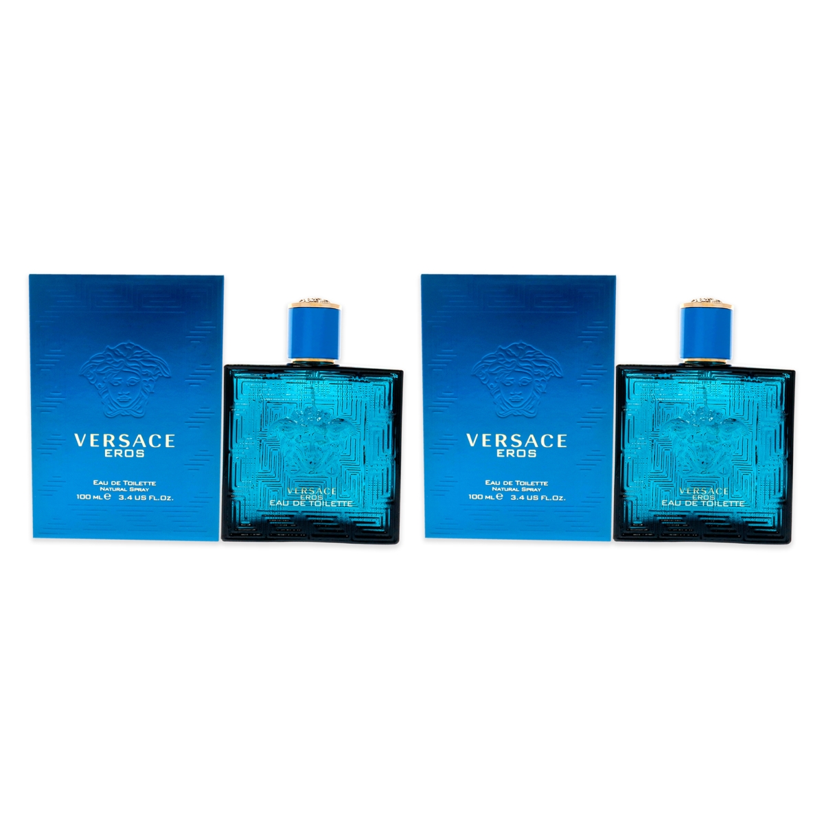 K0003636 3.4 oz  Eros EDT Spray for Men - Pack of 2