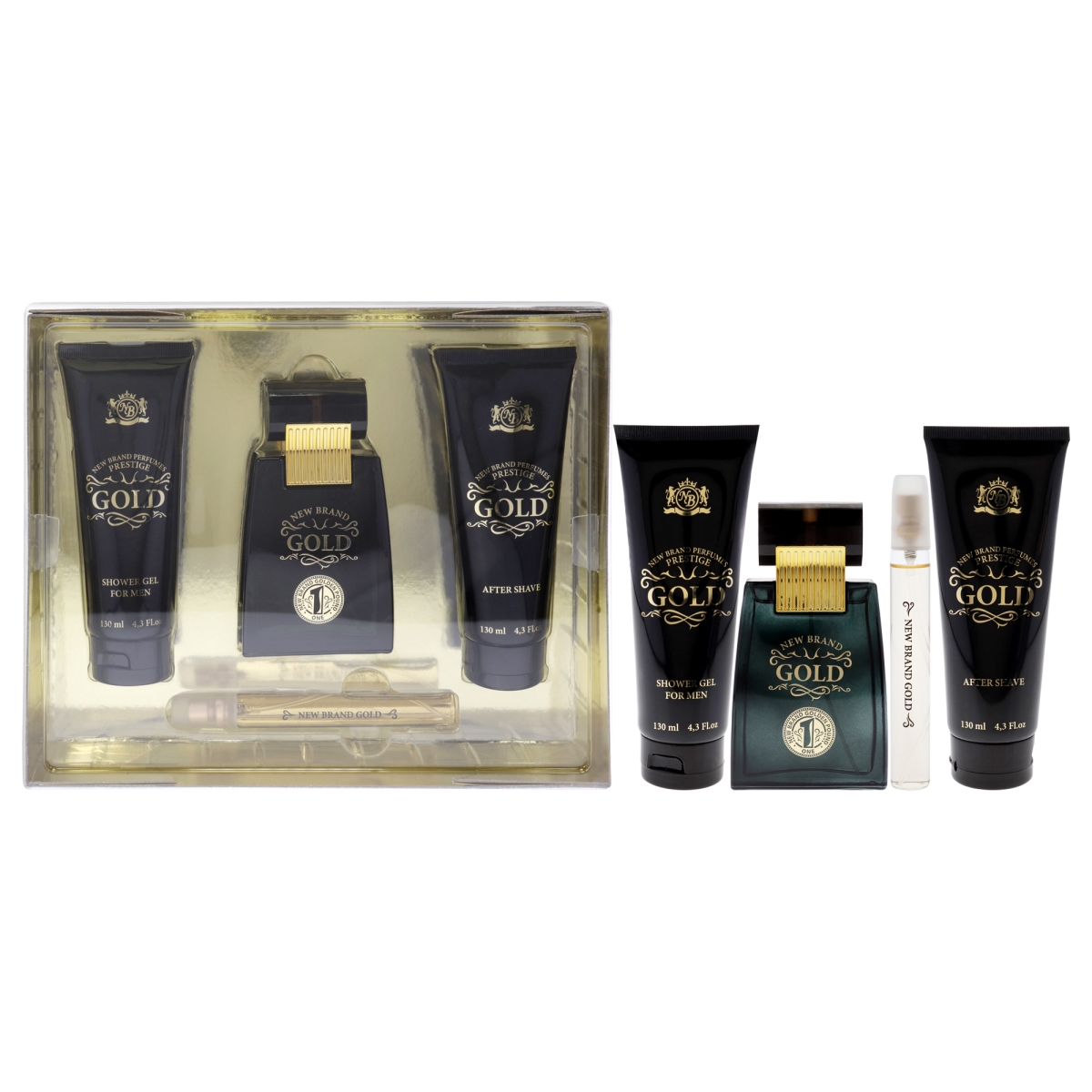 Brand I0136740 Gold Gift Set for Men - 4 Piece