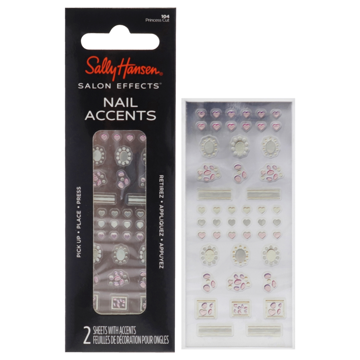 I0147736 Salon Effects Nail Accents - 104 Princess Cut - 40 Count