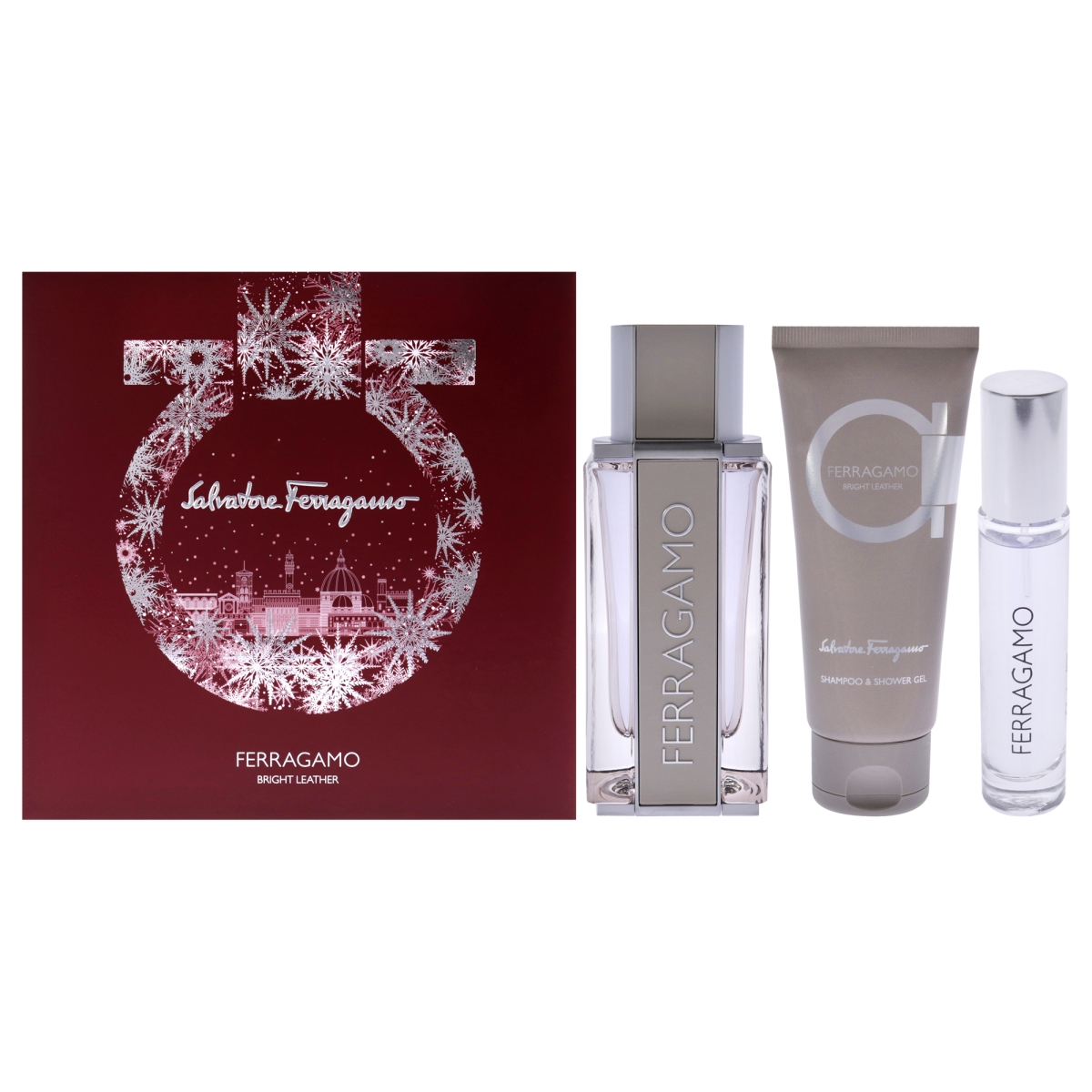 I0138097 Ferragamo Bright Leather Gift Set for Men - 3 Piece