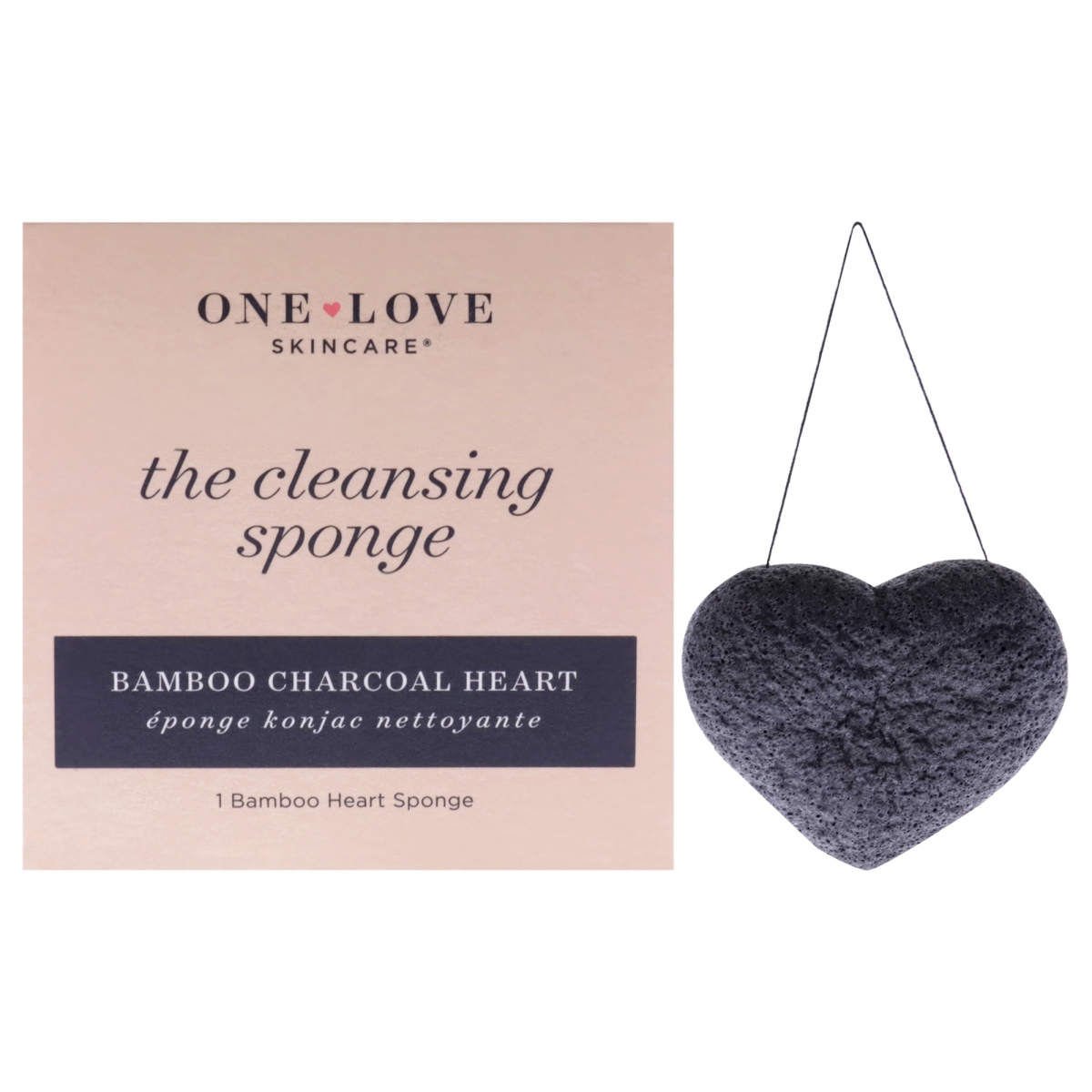 I0135680 Bamboo Charcoal Heart  the Cleansing Sponge