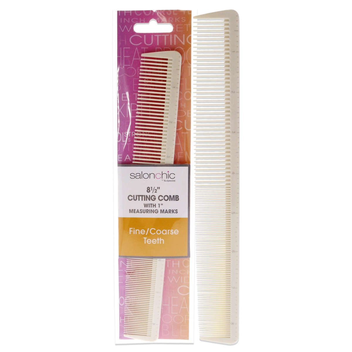 I0126375 Cutting W-1 Measuring Marks High Heat Resistant 8.5 - Fine-Coarse Teeth Comb