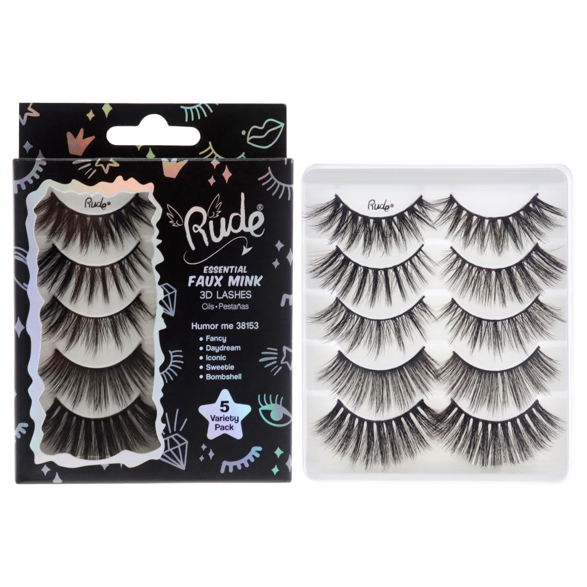 I0149467 Essential Faux Mink 3D Eyelashes - Humor Me - 5 Pair