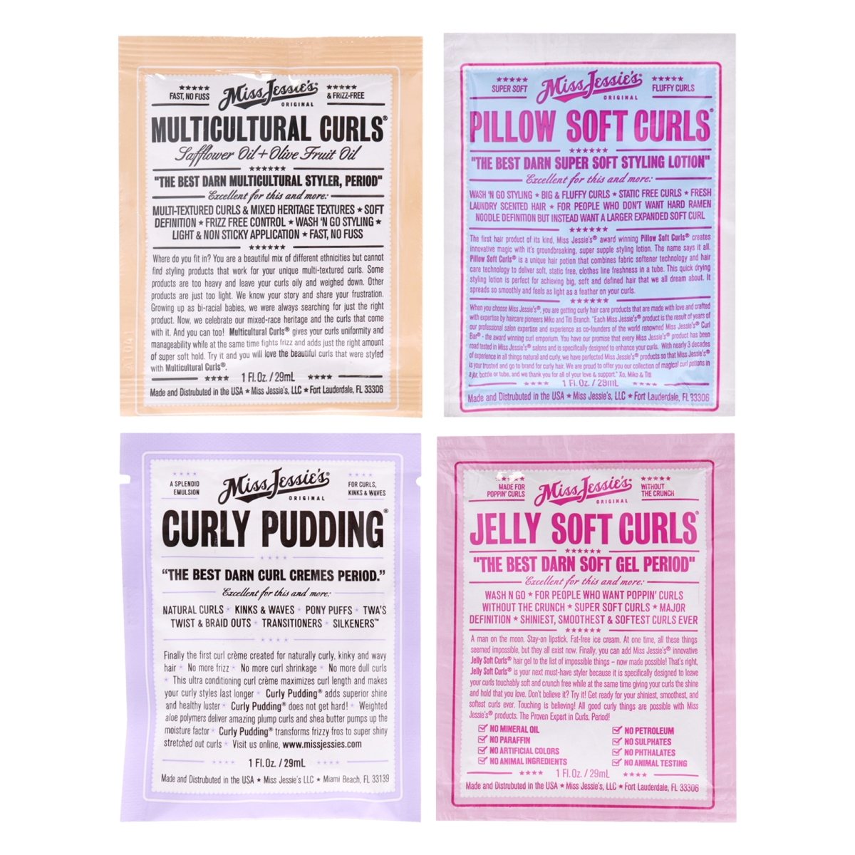 K0005460 4 Piece Pillow Soft Curls with Jelly Soft Curl & Multi Cultural Curls-Curly Pudding Kit for Unisex