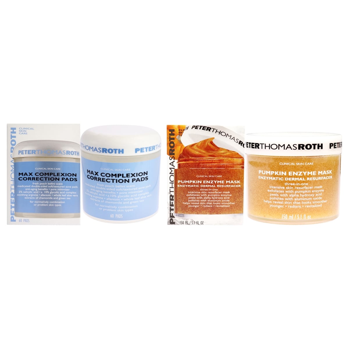 K0004965 2 Piece Max Complexion Correction Pads & Pumpkin Enzyme Mask Kit for Unisex