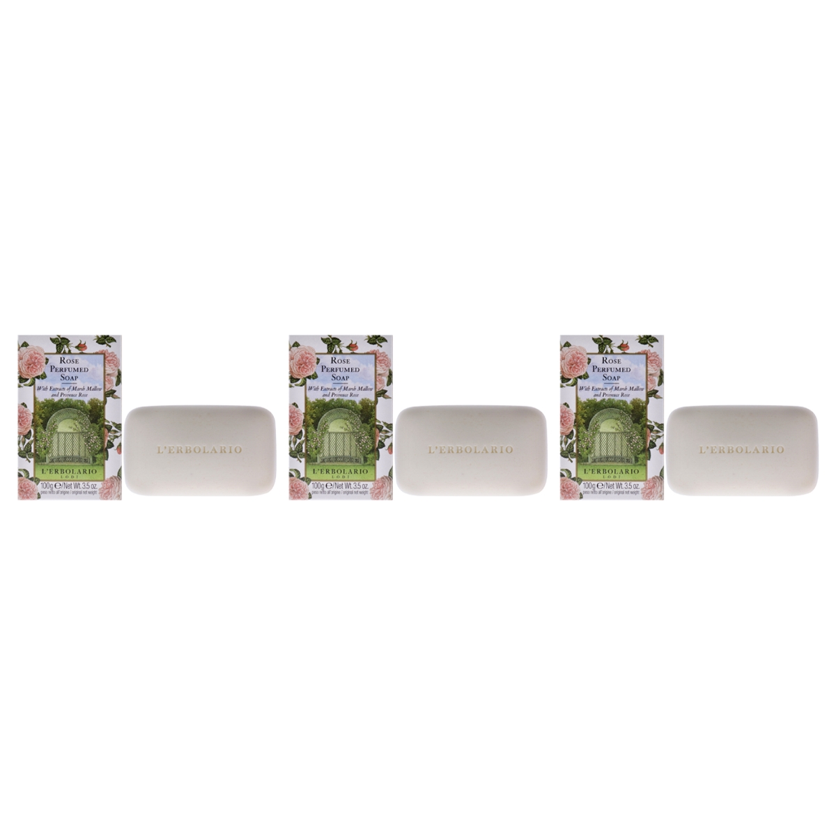 K0005879 3.5 oz Rose Perfumed Bar Soap for Unisex - Pack of 3