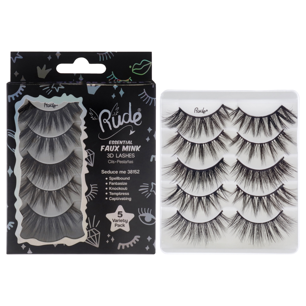 I0149466 Essential Faux Mink 3D Eyelashes - Seduce Me - 5 Pair