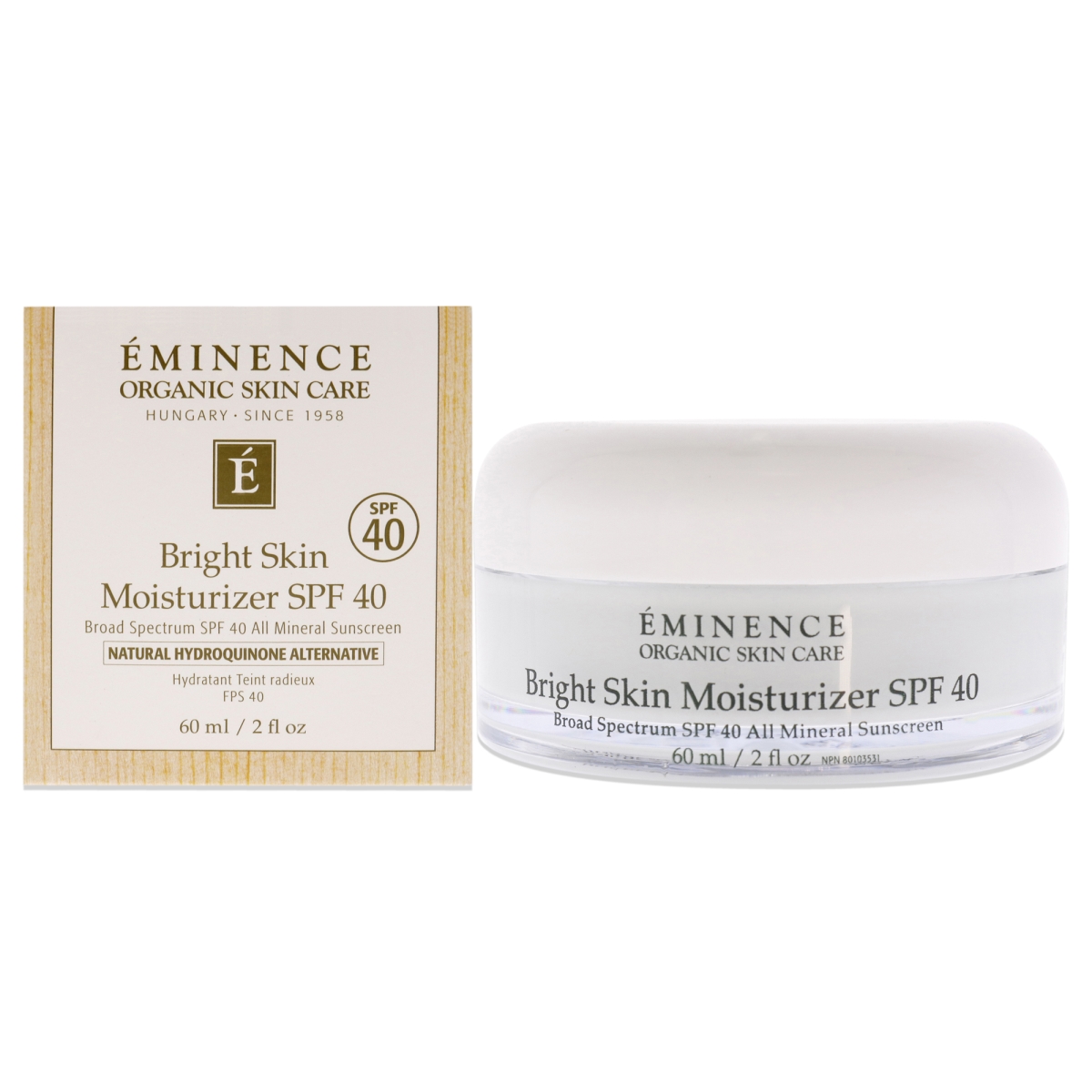 I0125479 2 oz Bright Skin Moisturizer SPF 40 Sunscreen for Unisex