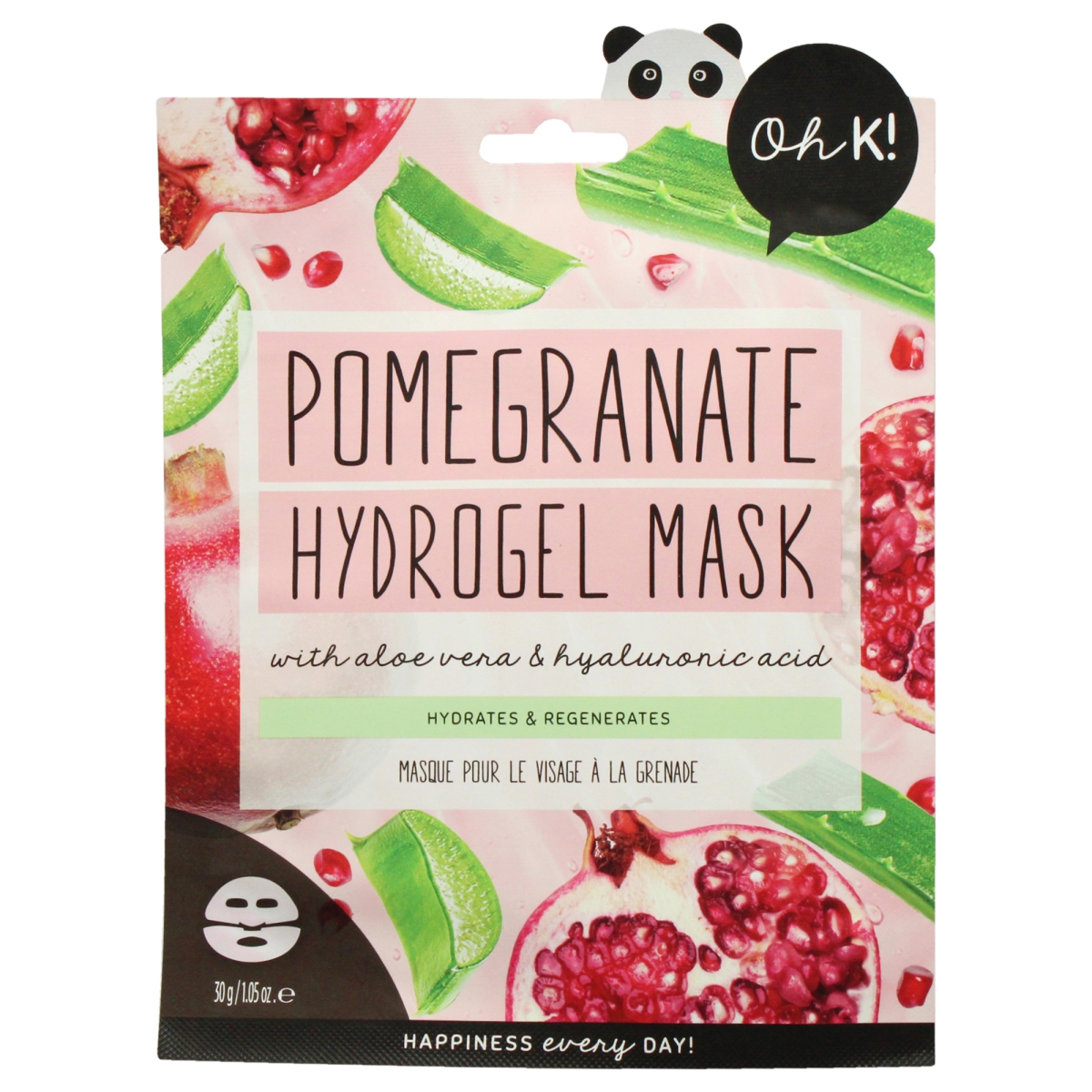 I0150239 Hydrogel Sheet Face Mask, Pomegranate for Unisex - Set of 2