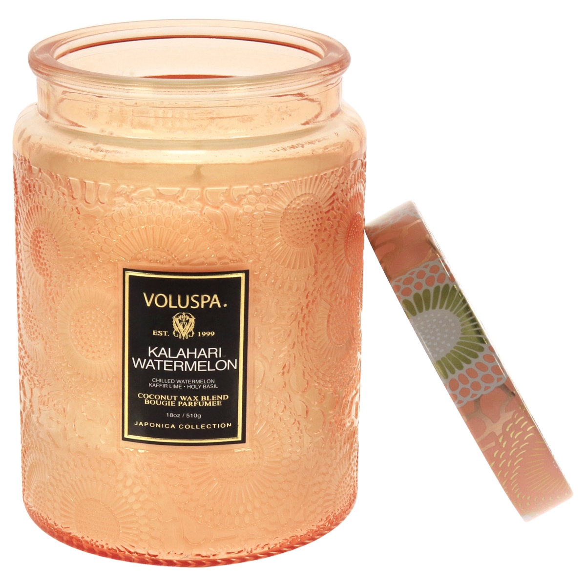 VOLUSPA Kalahari Watermelon Glass Jar Candle 18 oz/ 510 g 1-wick candle