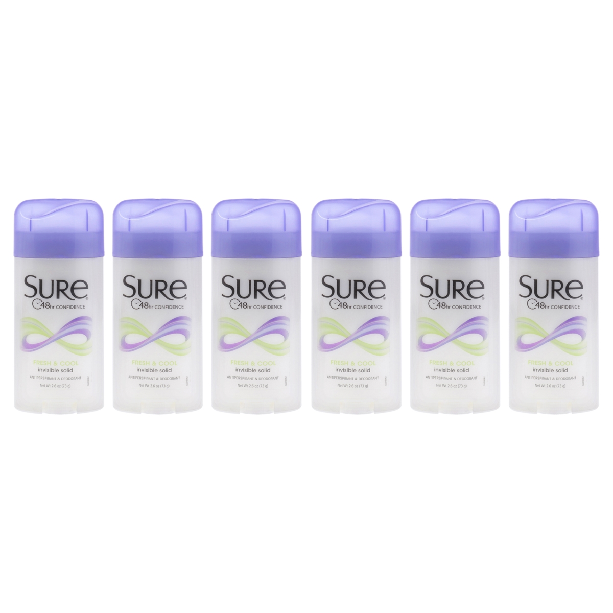 Picture of Sure K0006333 2.6 oz Invisible Solid Anti-Perspirant Deodorant for Unisex&#44; Fresh & Cool - Pack of 6