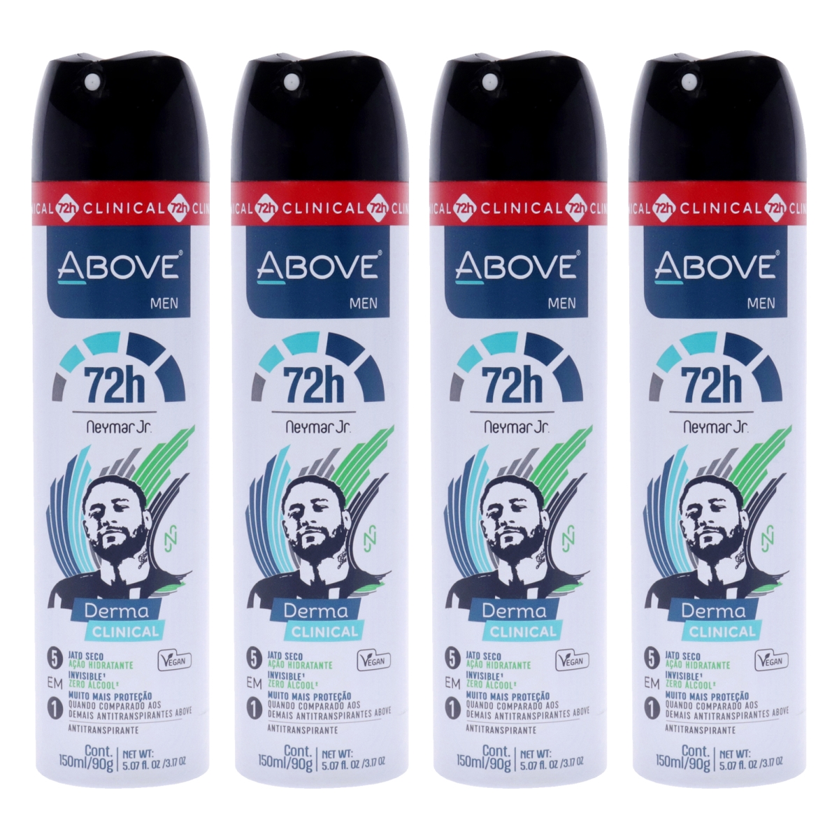 Picture of Above K0005576 3.17 oz 72 Hours Derma Clinical Antiperspirant Deodorant&#44; Neymar Jr Fragrance for Men - Pack of 4
