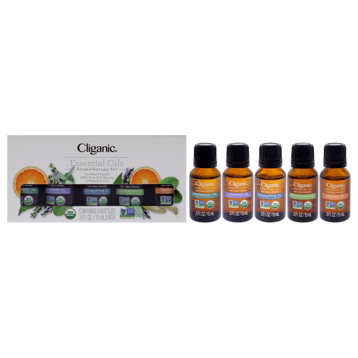 Picture of Cliganic I0141007 0.5 oz Organic Aromatherapy Set for Unisex - 5 Piece