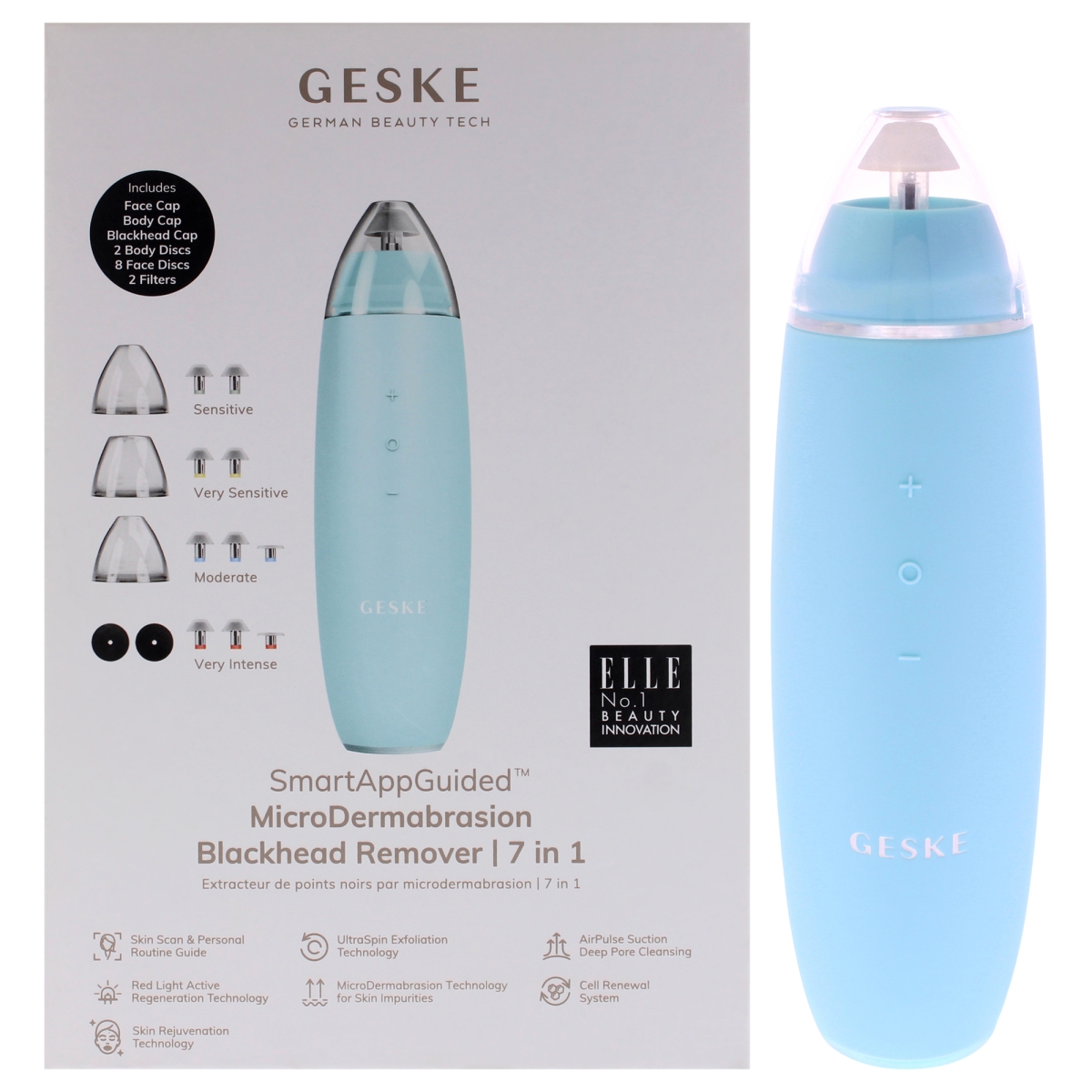 Picture of Geske I0155183 7 in 1 Micro Dermabrasion Blackhead Remover for Unisex - Turquoise