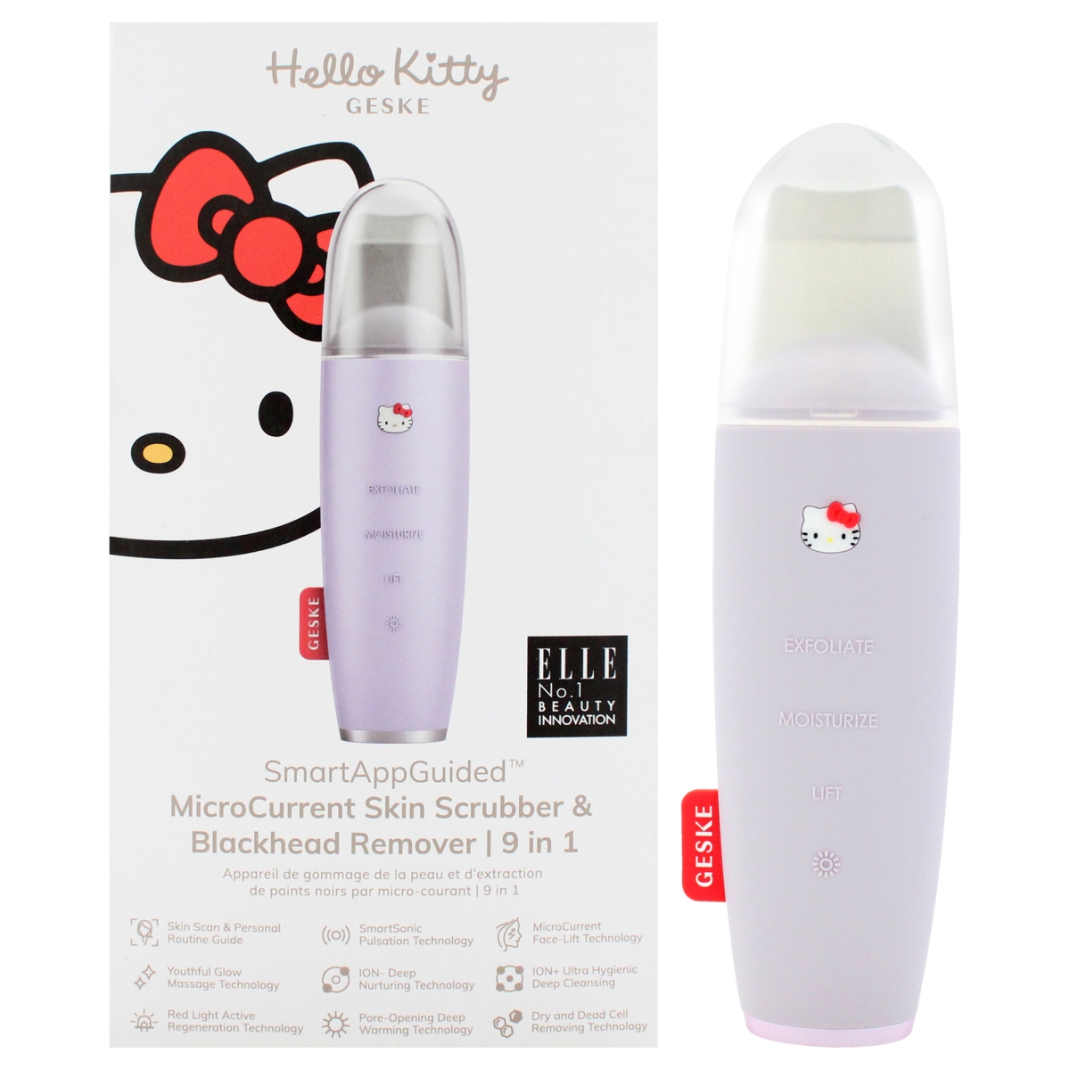 Picture of Geske I0155270 9 in 1 Hello Kitty Micro Current Skin Scruber & Blackhead Remover for Women - Purple