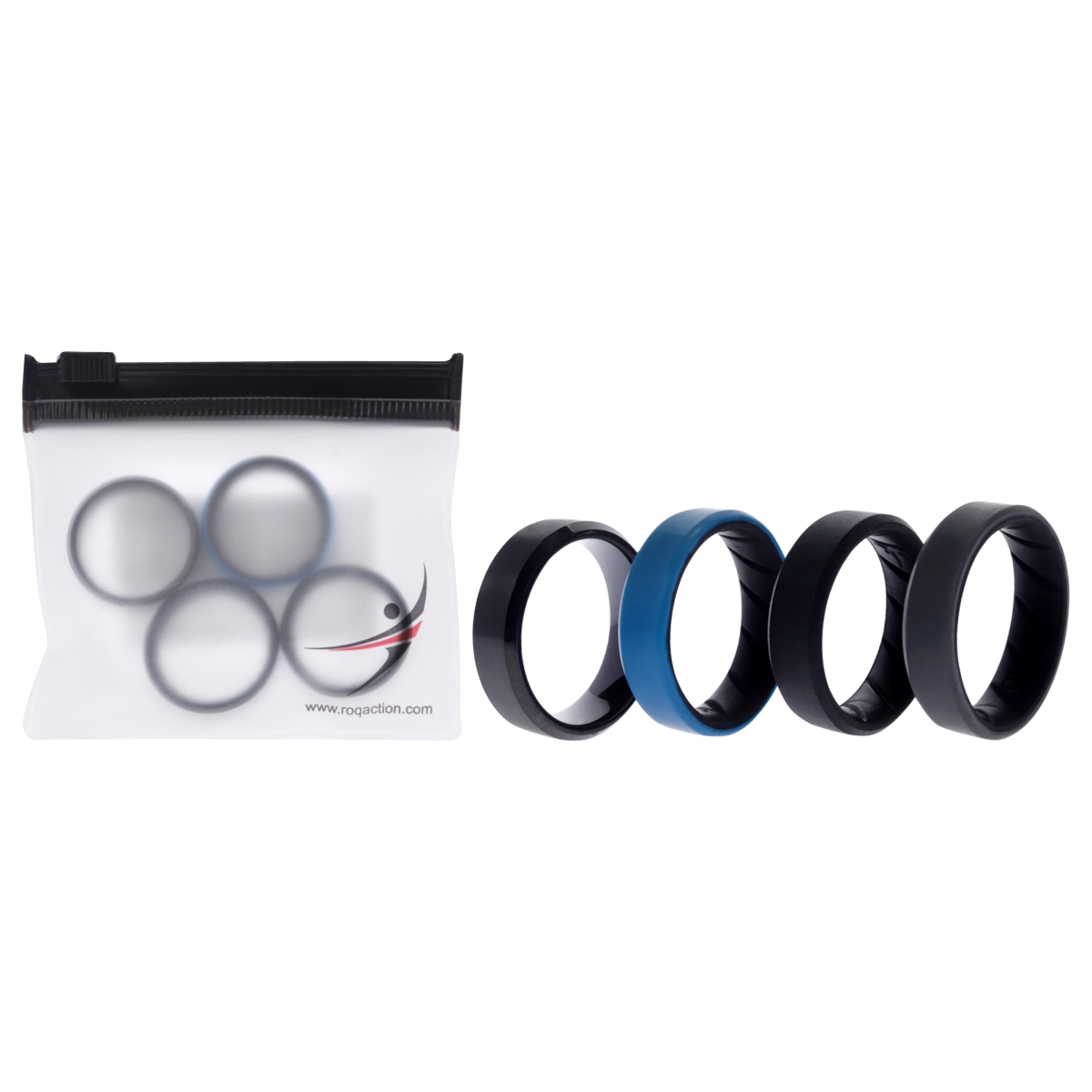 I0119365 10 mm Silicone Wedding BR Twin Ring for Men - Blue